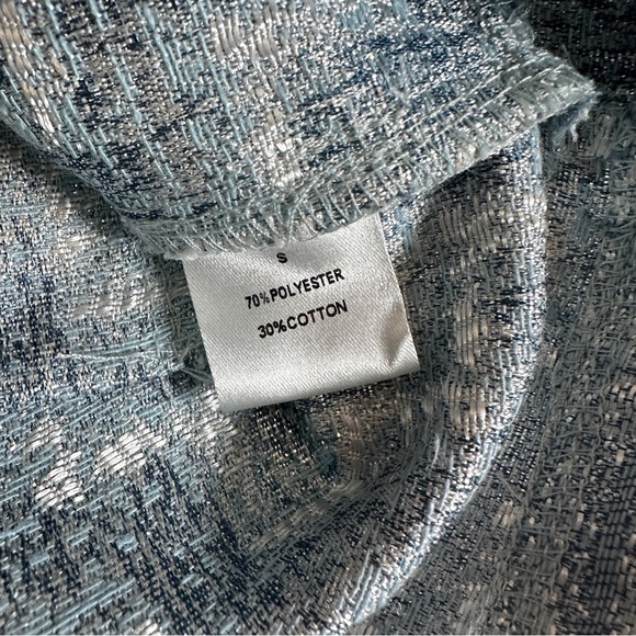 Romeo & Juliet Couture Blue and Silver Woven Tweed Shorts w/Pockets Small - Picture 7 of 8